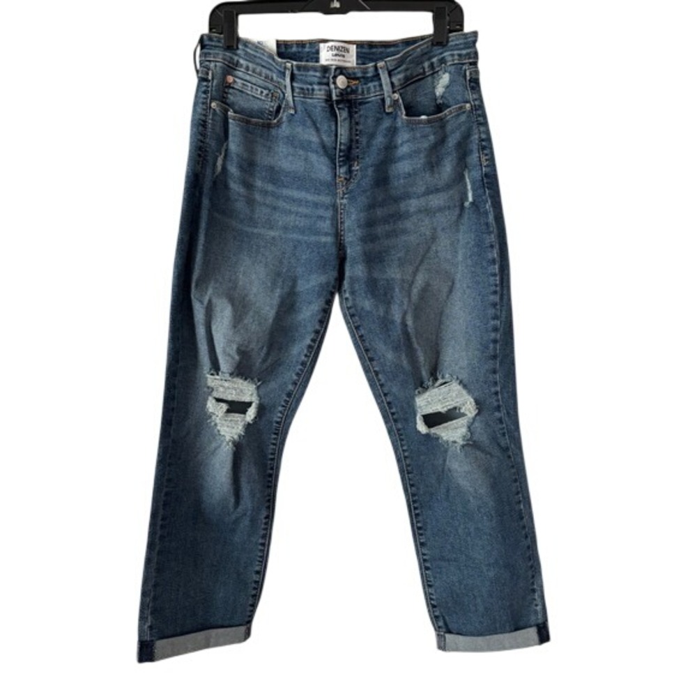 Denizen Levi's Mid Rise Slim Boyfriend Jeans Distressed Blue 12 W31 NWT